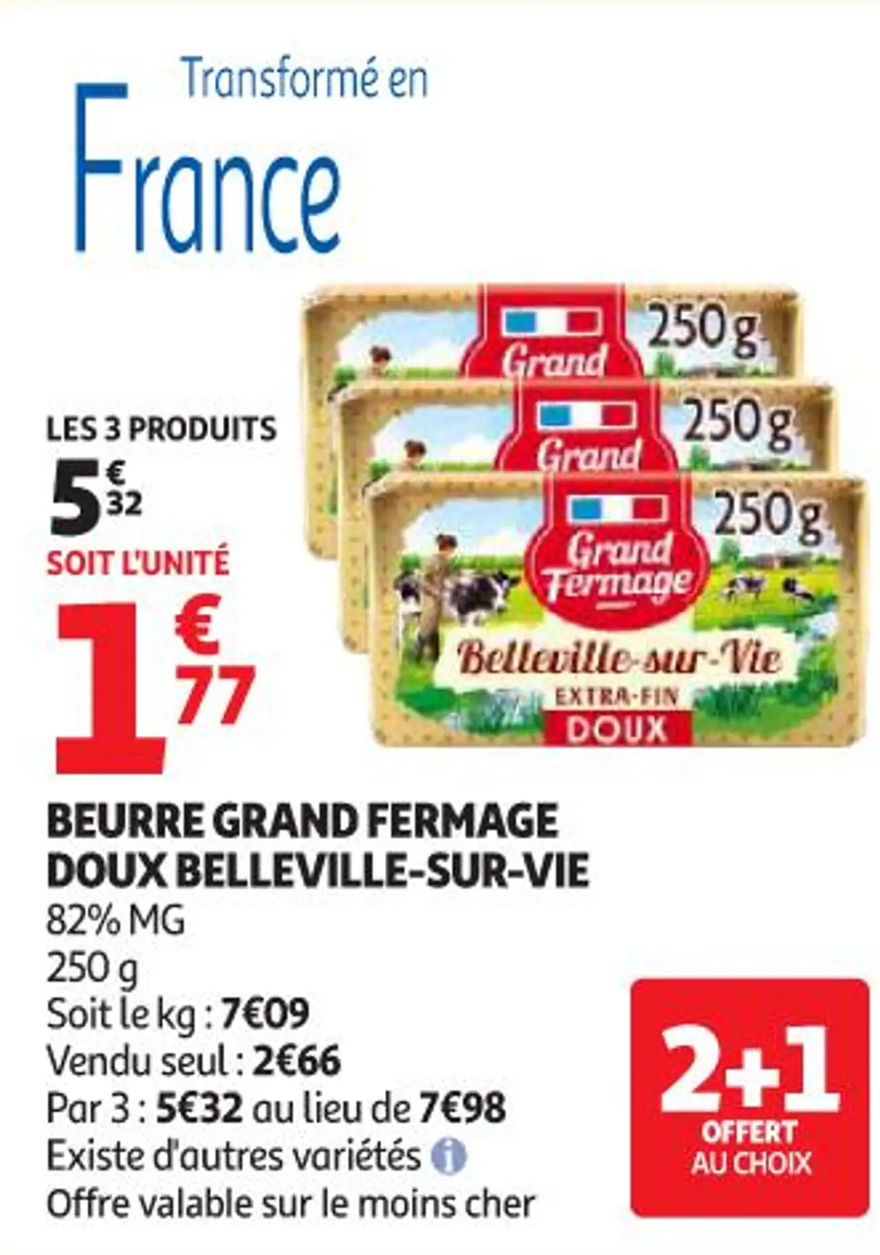BEURRE GRAND FERMAGE DOUX BELLEVILLE-SUR-VIE