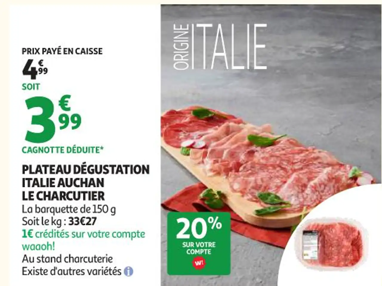 PLATEAU DÉGUSTATION ITALIE AUCHAN LE CHARCUTIER