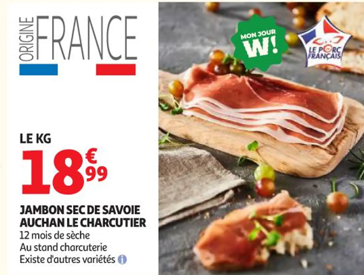 JAMBON SEC DE SAVOIE AUCHAN LE CHARCUTIER