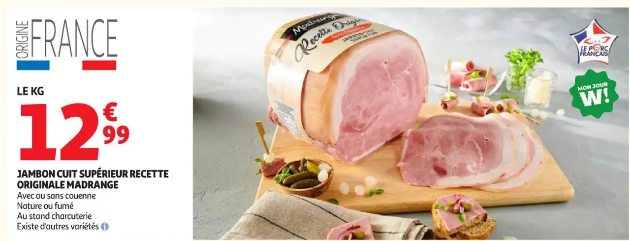 JAMBON CUIT SUPÉRIEUR RECETTE ORIGINALE MADRANGE