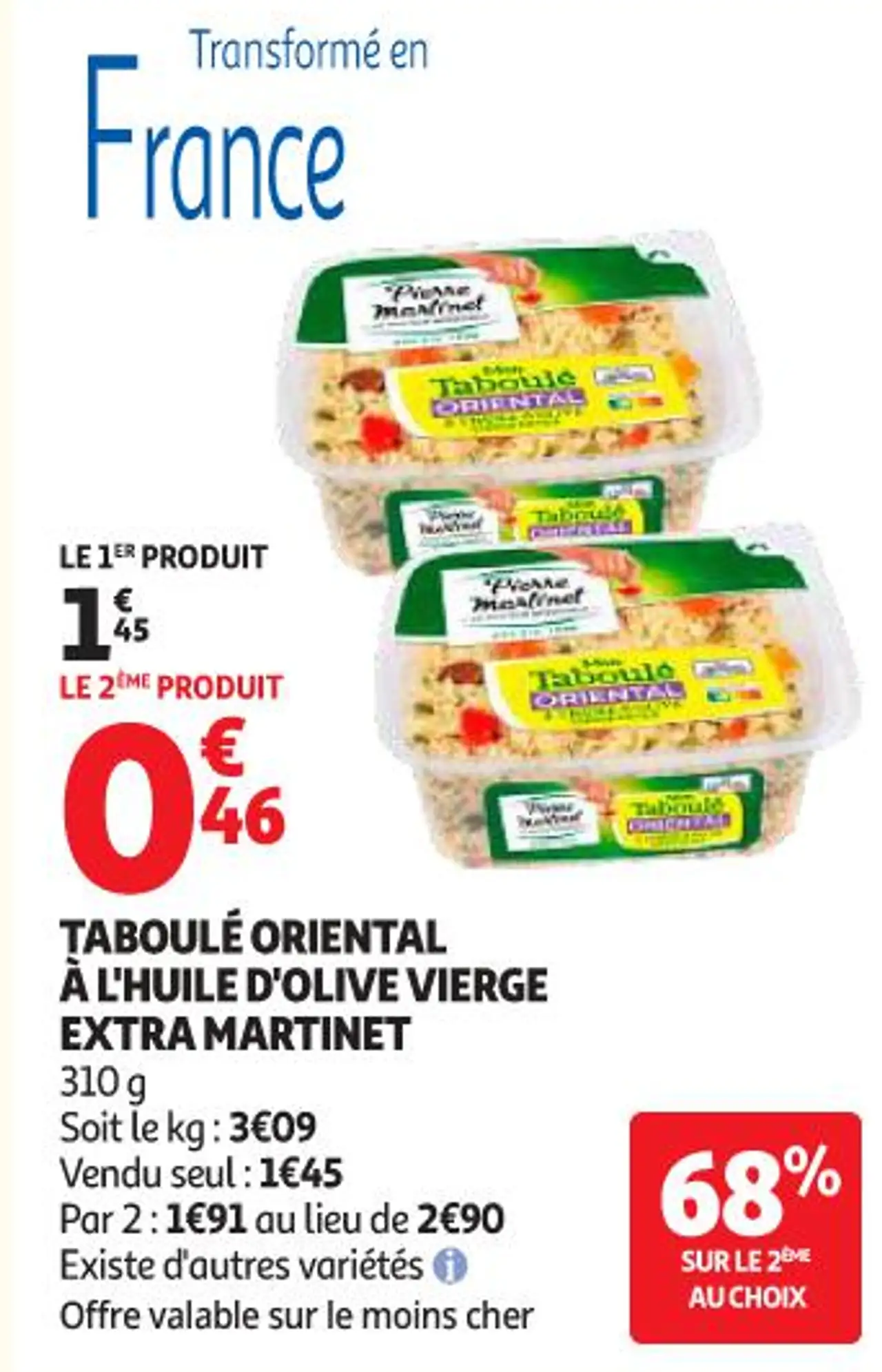 Taboulé oriental à l'huile d'olive vierge extra Martinet