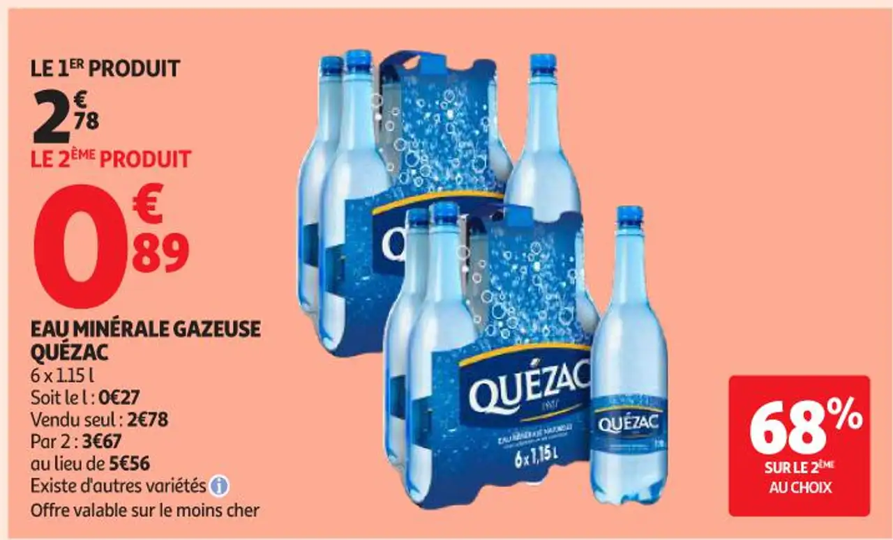 Eau minérale gazeuse Quézac