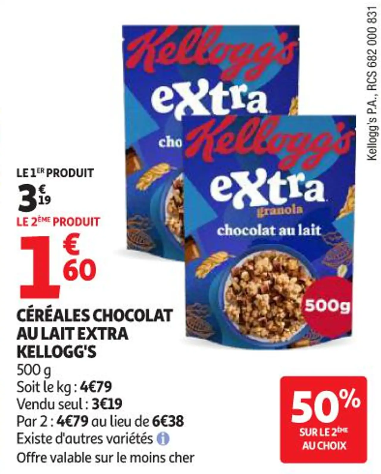 Céréales chocolat au lait Extra Kellogg's