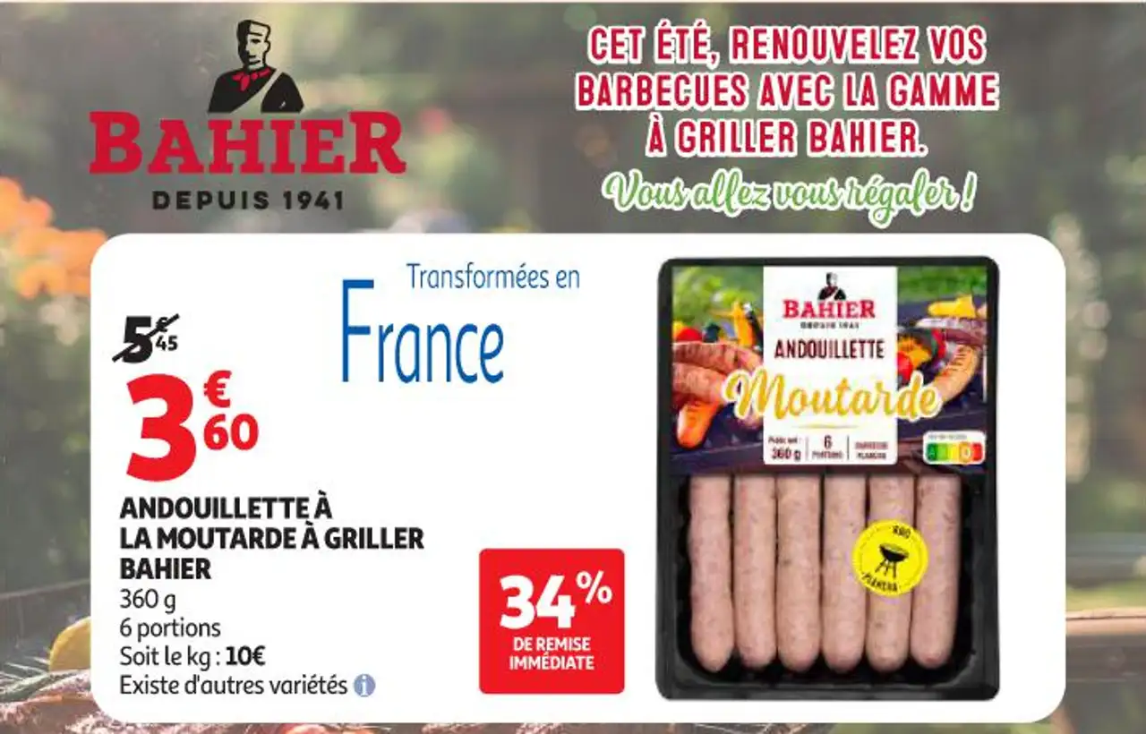 ANDOUILLETTE À LA MOUTARDE À GRILLER BAHIER