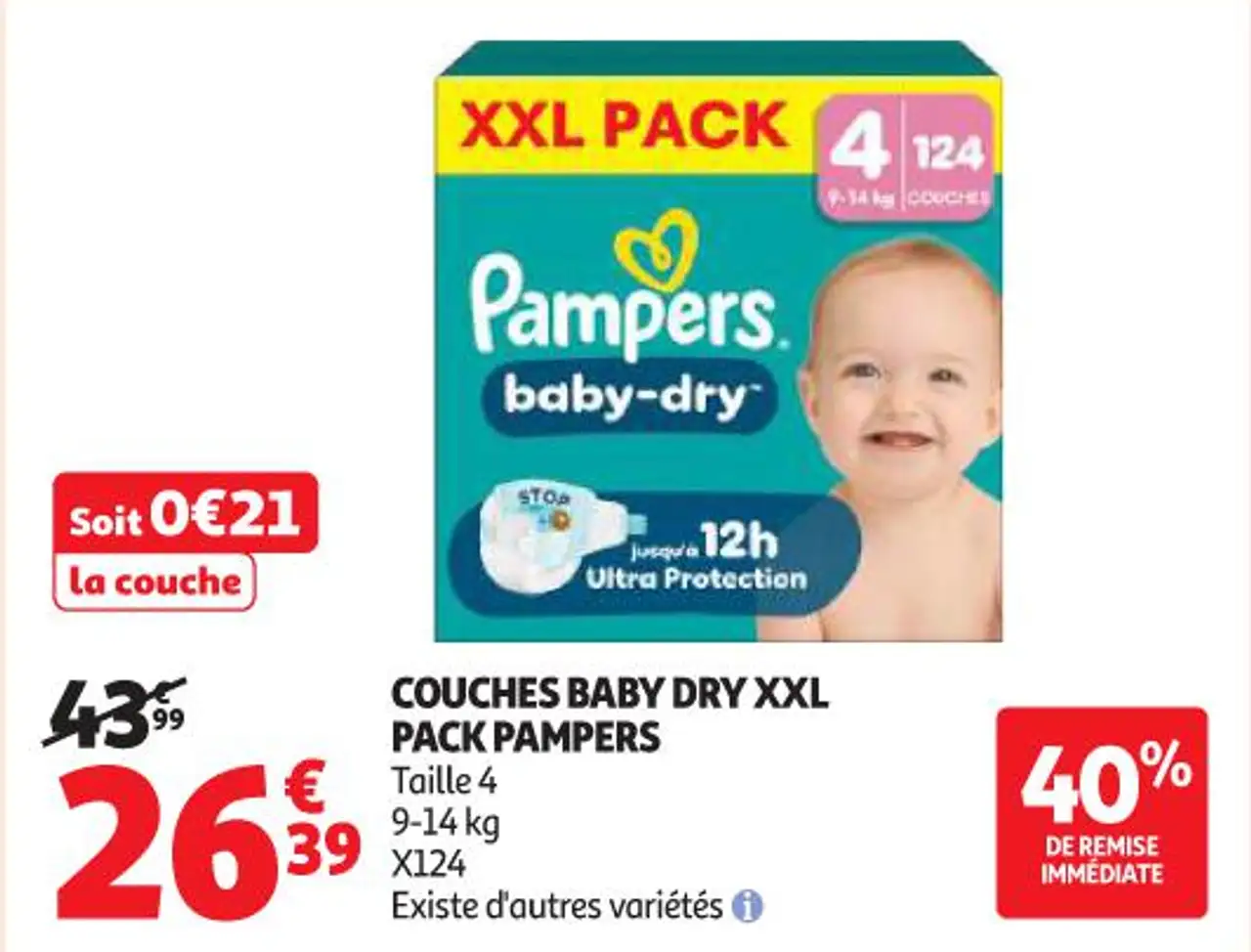 Couches baby dry XXL pack Pampers
