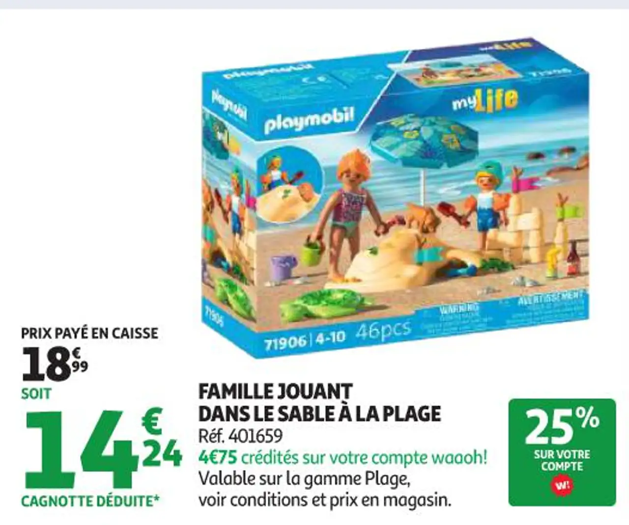 FAMILLE JOUANT DANS LE SABLE À LA PLAGE Playmobil