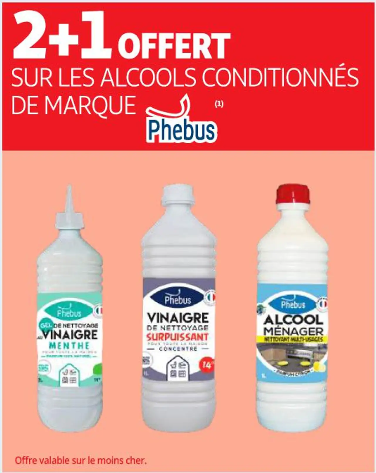 Vinaigre de nettoyage, alcool ménager Phebus