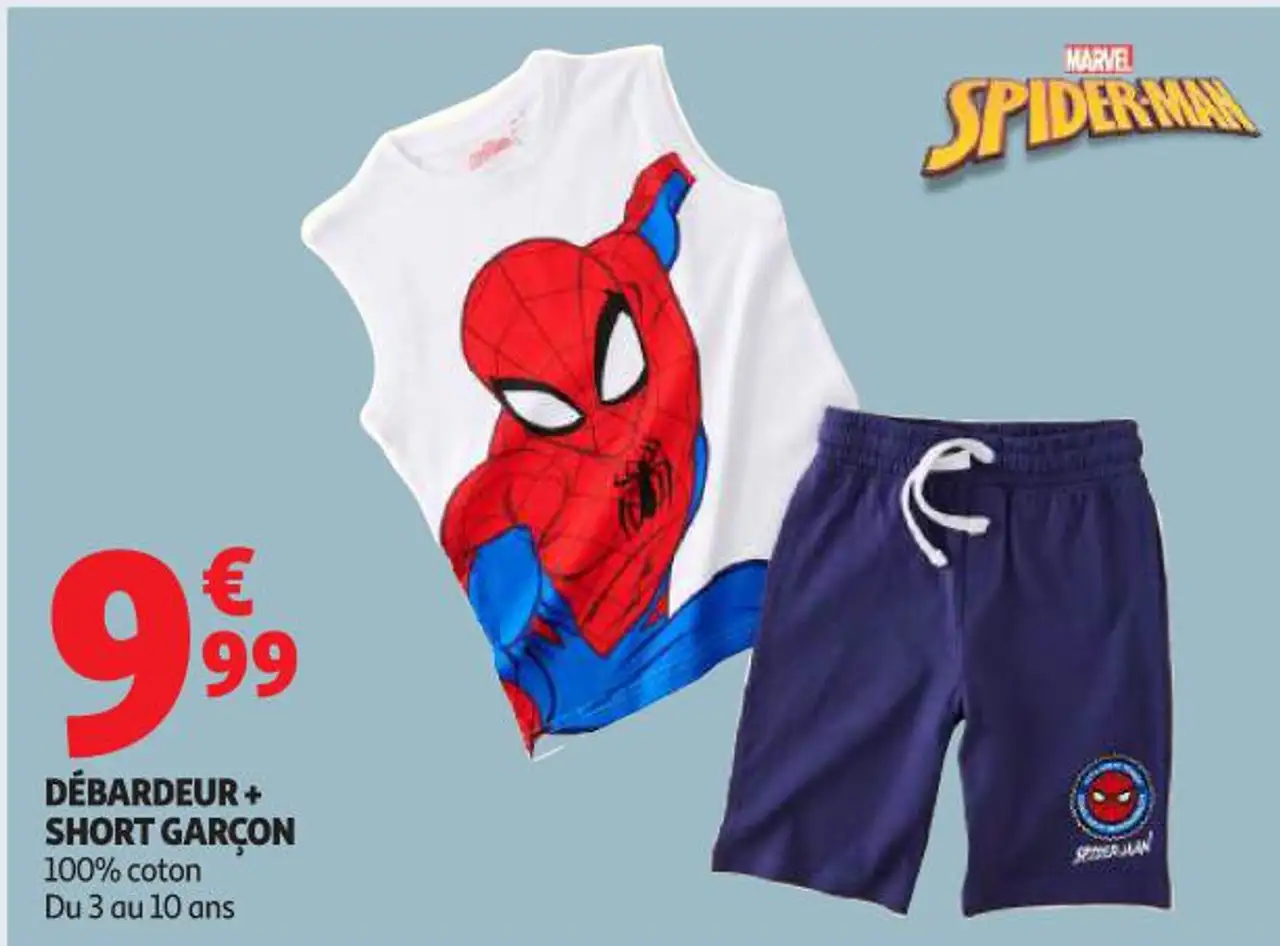 Marvel Spiderman Débardeur + short garçon