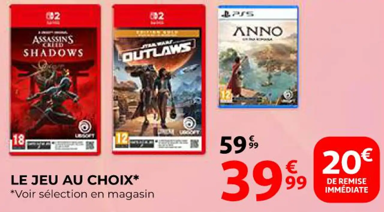 LE JEU AU CHOIX* (Assassin's Creed Shadows / Star Wars Outlaws / Anno)