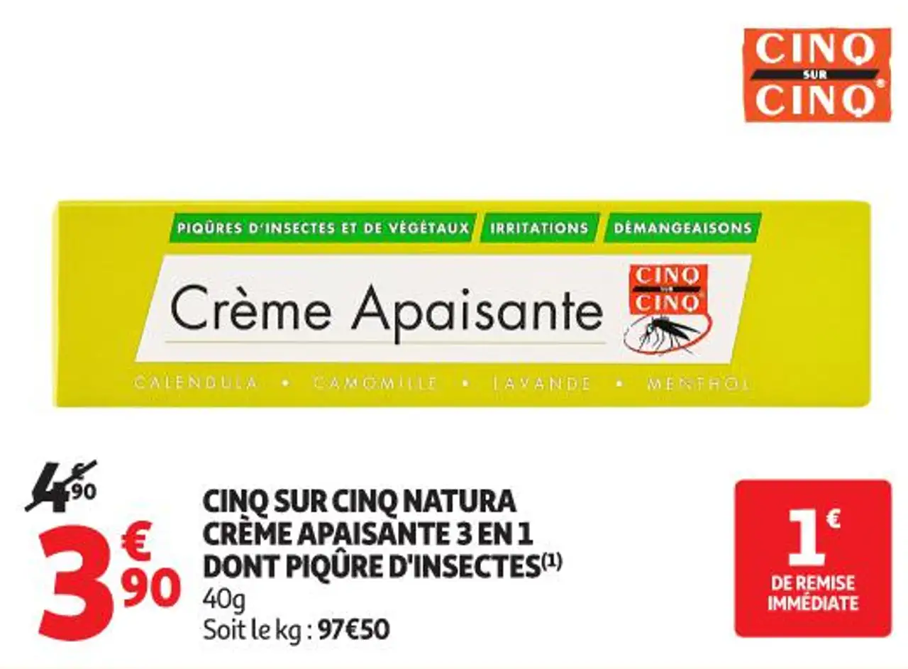 Cinq sur Cinq Natura Crème Apaisante 3 en 1