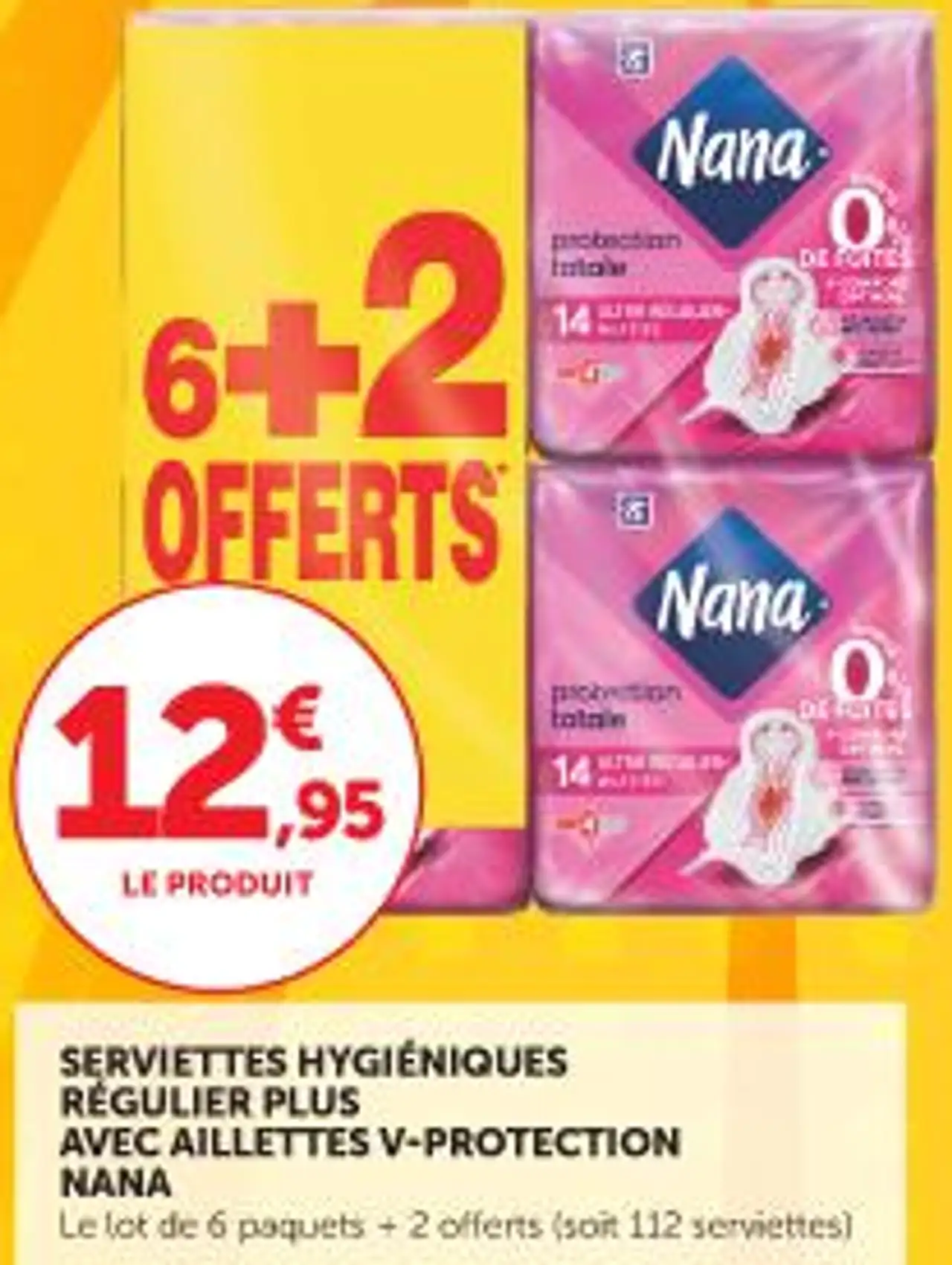 Serviettes Hygiéniques Régulier Plus Avec Aillettes V-Protection Nana