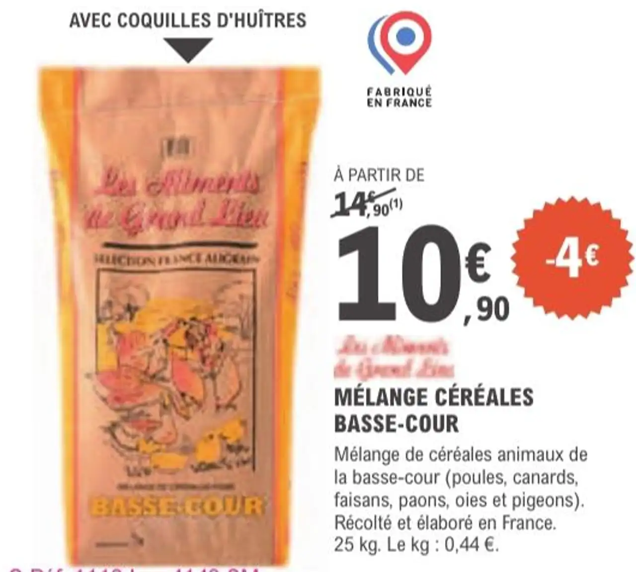 MÉLANGE CÉRÉALES BASSE-COUR Les Aliments de Grand Lieu