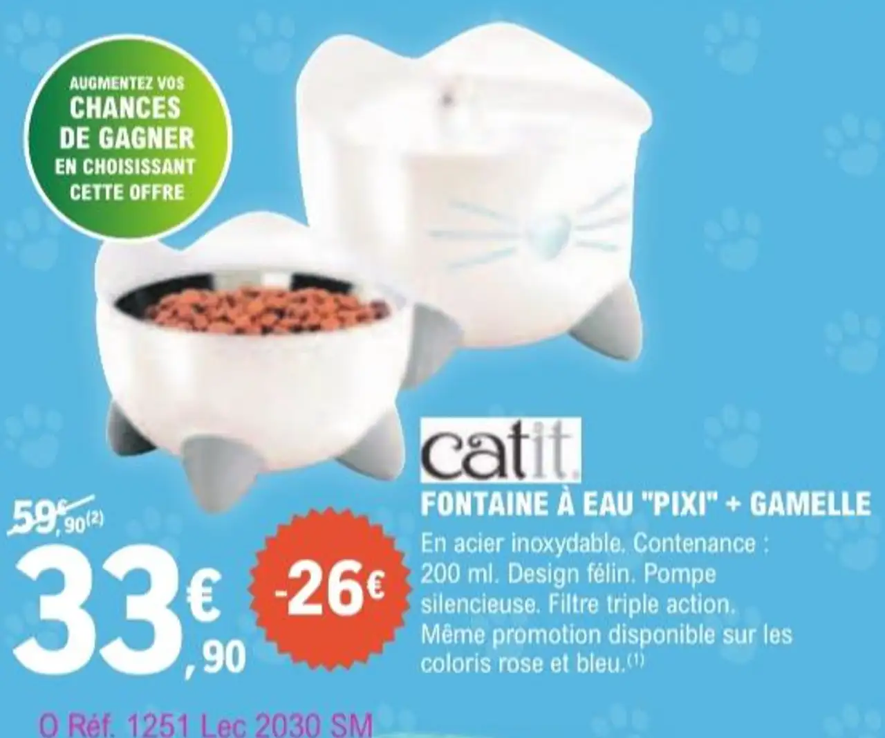 catit FONTAINE À EAU "PIXI" + GAMELLE