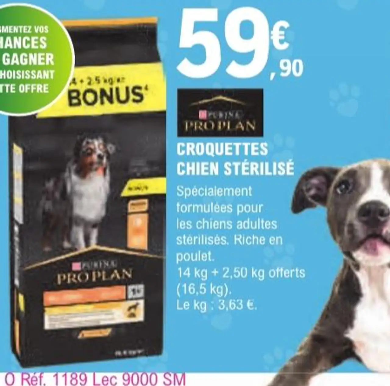 PRO PLAN CROQUETTES CHIEN STÉRILISÉ