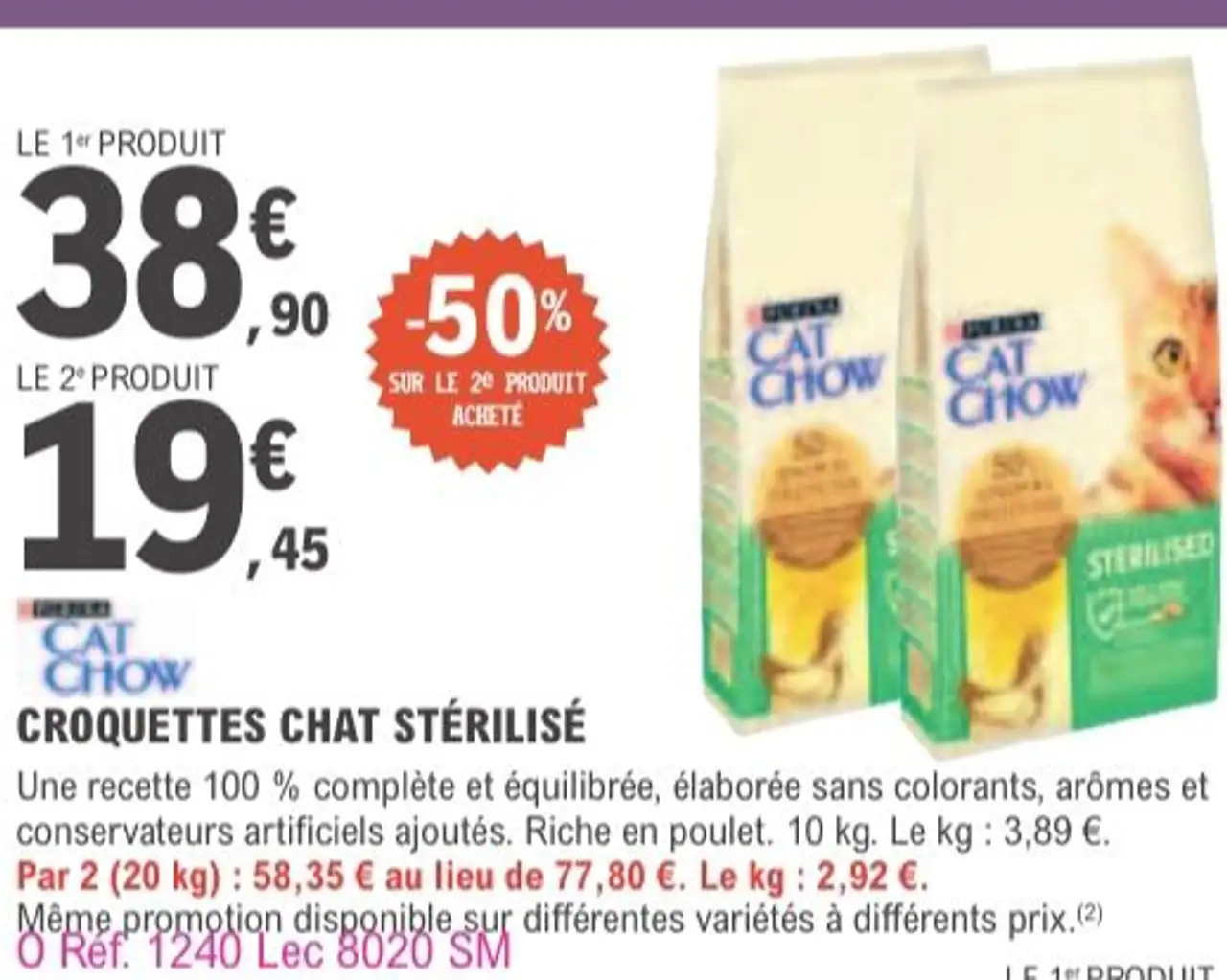 CAT CHOW CROQUETTES CHAT STÉRILISÉ