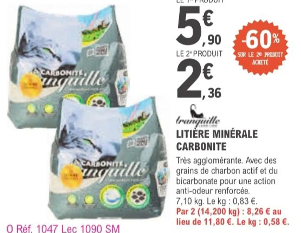 tranquille LITIÈRE MINÉRALE CARBONITE