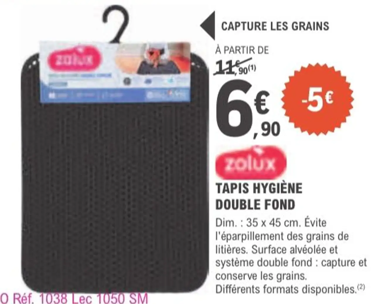 zolux TAPIS HYGIÈNE DOUBLE FOND