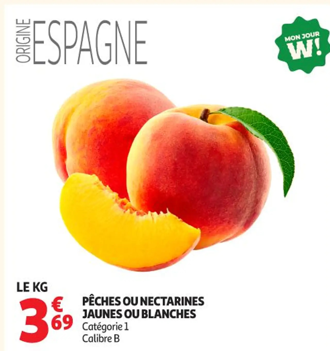 Pêches ou Nectarines jaunes ou blanches