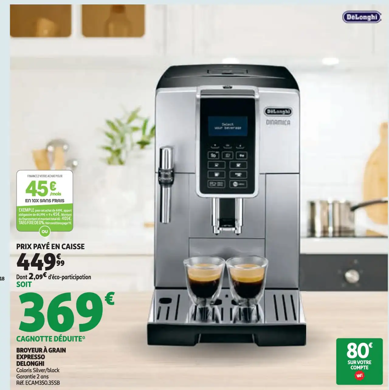 Broyeur à Grain Expresso Delonghi ECAM350.35SB