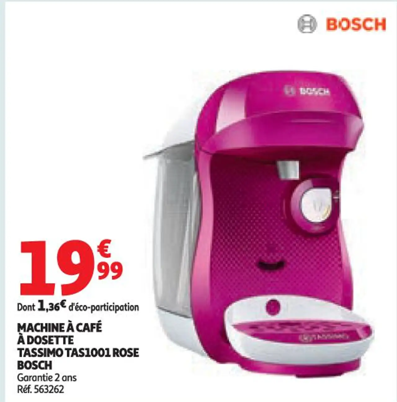 Machine à café à dosette Tassimo TAS1001 Rose Bosch