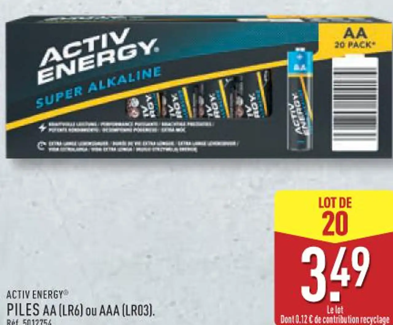 ACTIV ENERGY® PILES AA (LR6) ou AAA (LR03)