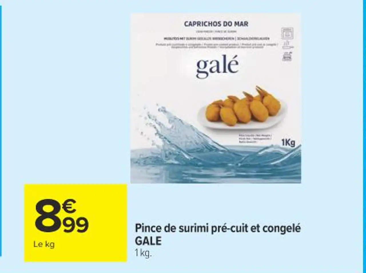 Pince de surimi pré-cuit et congelé GALE 1 kg