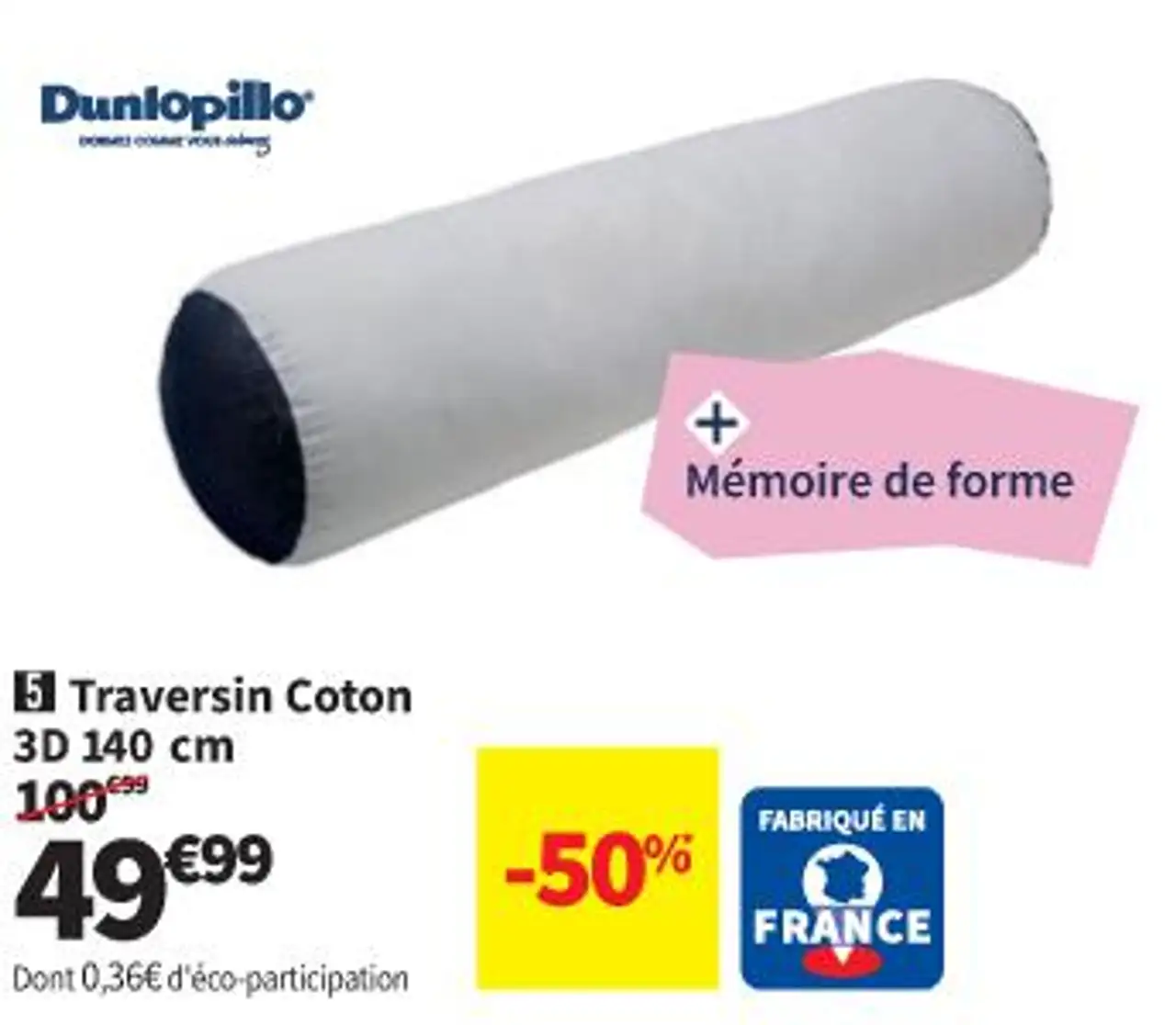Traversin Coton 3D 140 cm