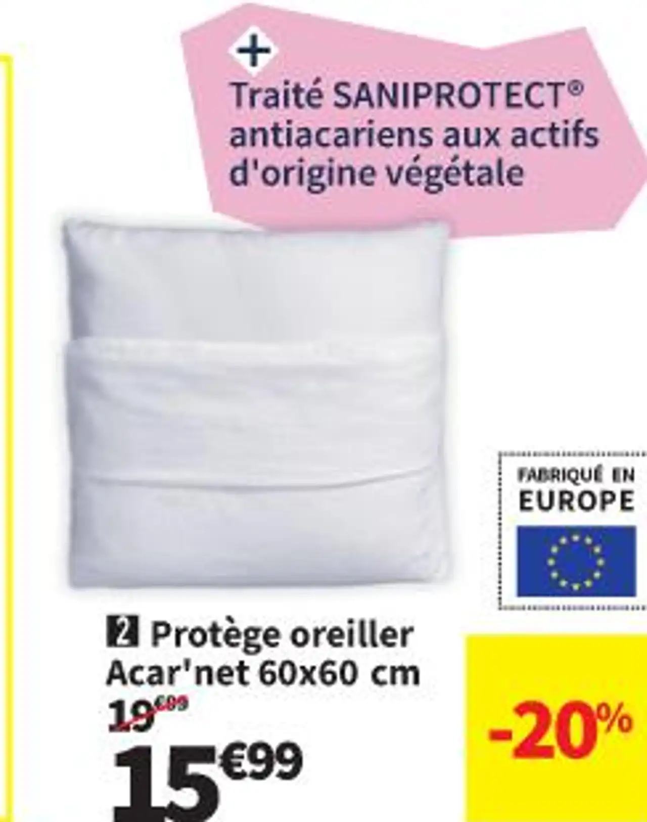 DODO Protège oreiller Acar'net 60x60 cm