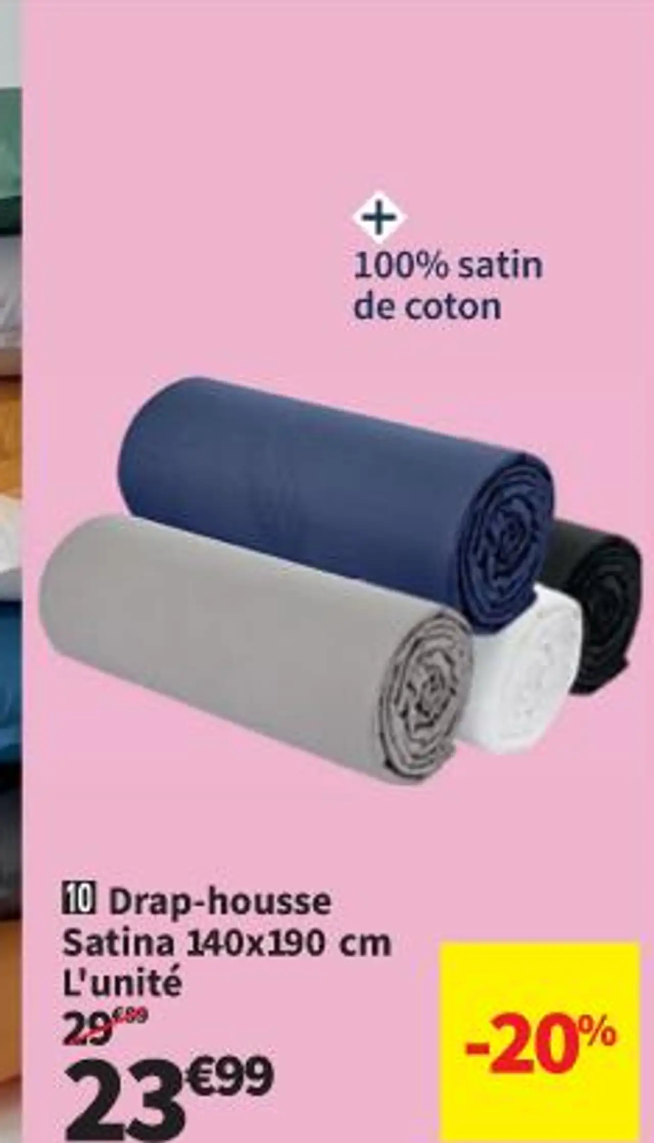 Drap-housse Satina 140x190 cm
