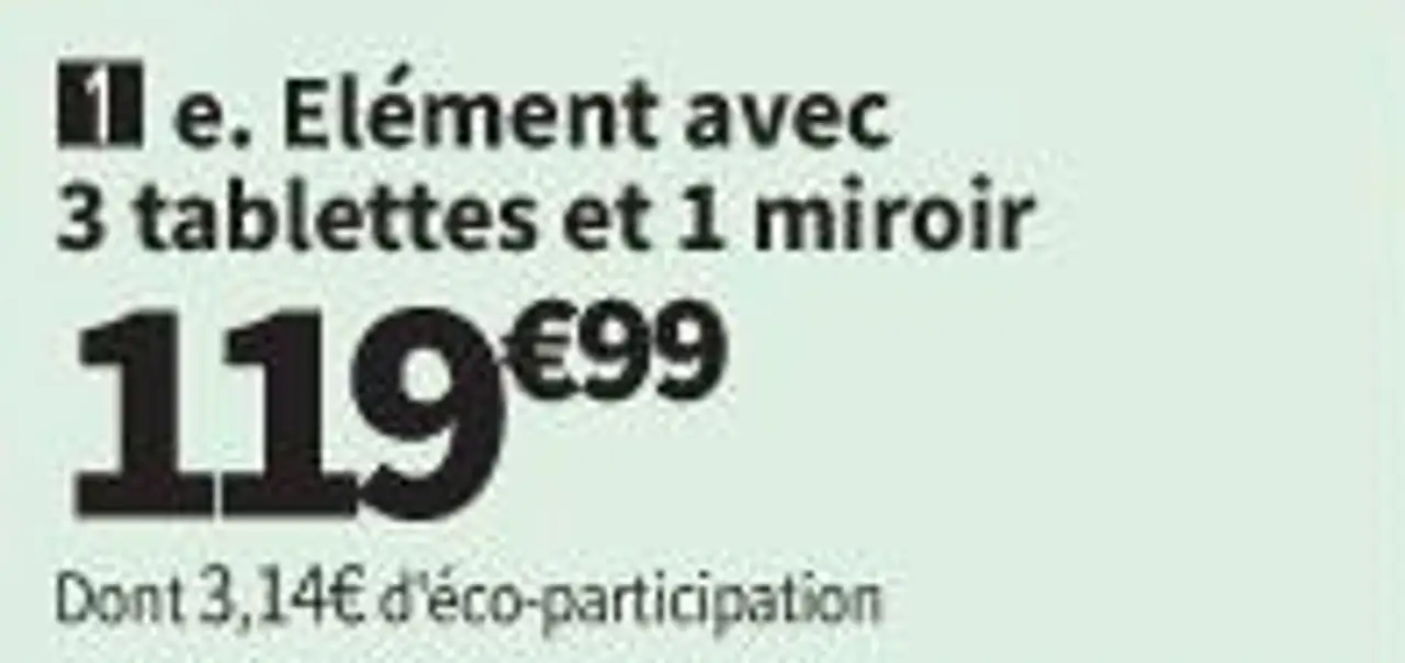 Elément avec 3 tablettes et 1 miroir Storia