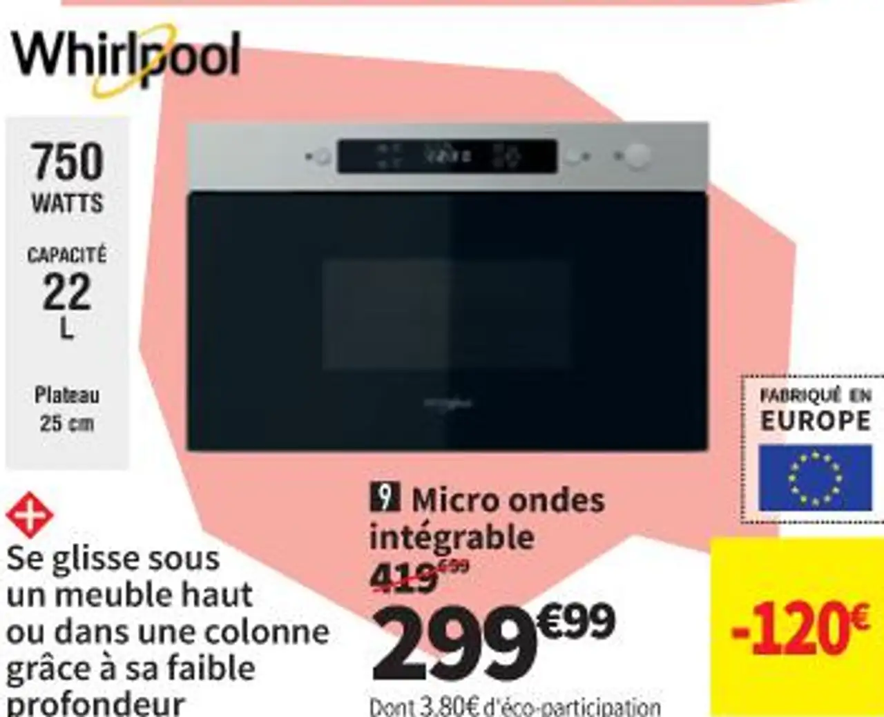 Whirlpool Micro ondes intégrable