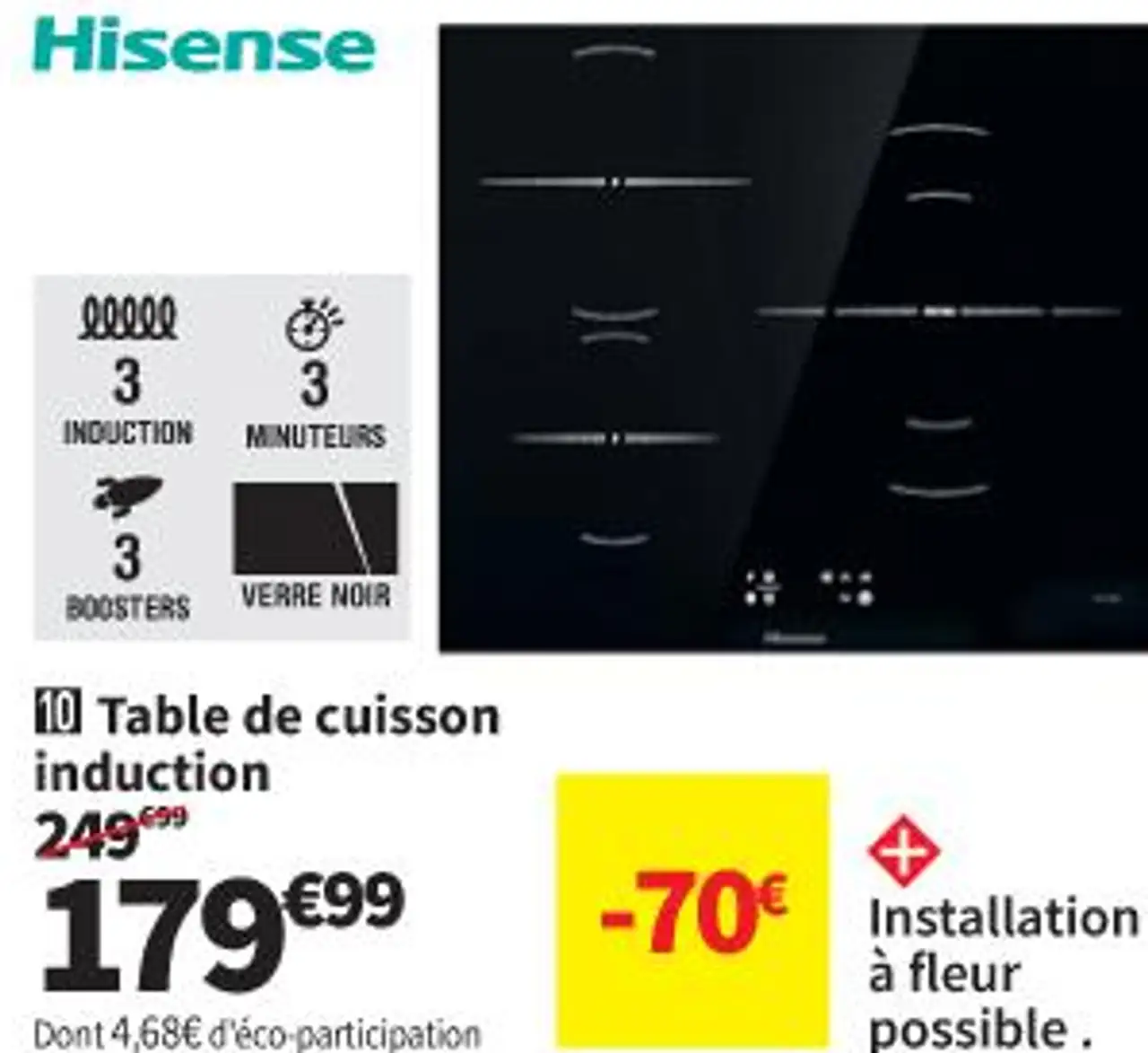 Hisense HI6311BSCE Table de cuisson induction