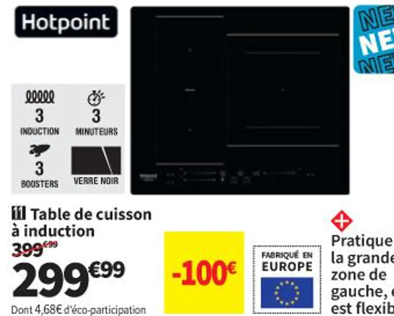 Hotpoint HS3960BNE Table de cuisson à induction