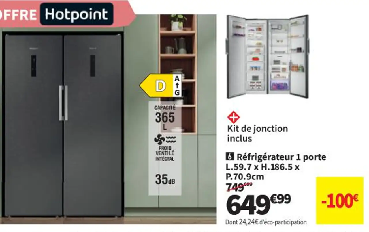 Hotpoint HPMLF6443XBR5E Réfrigérateur 1 porte