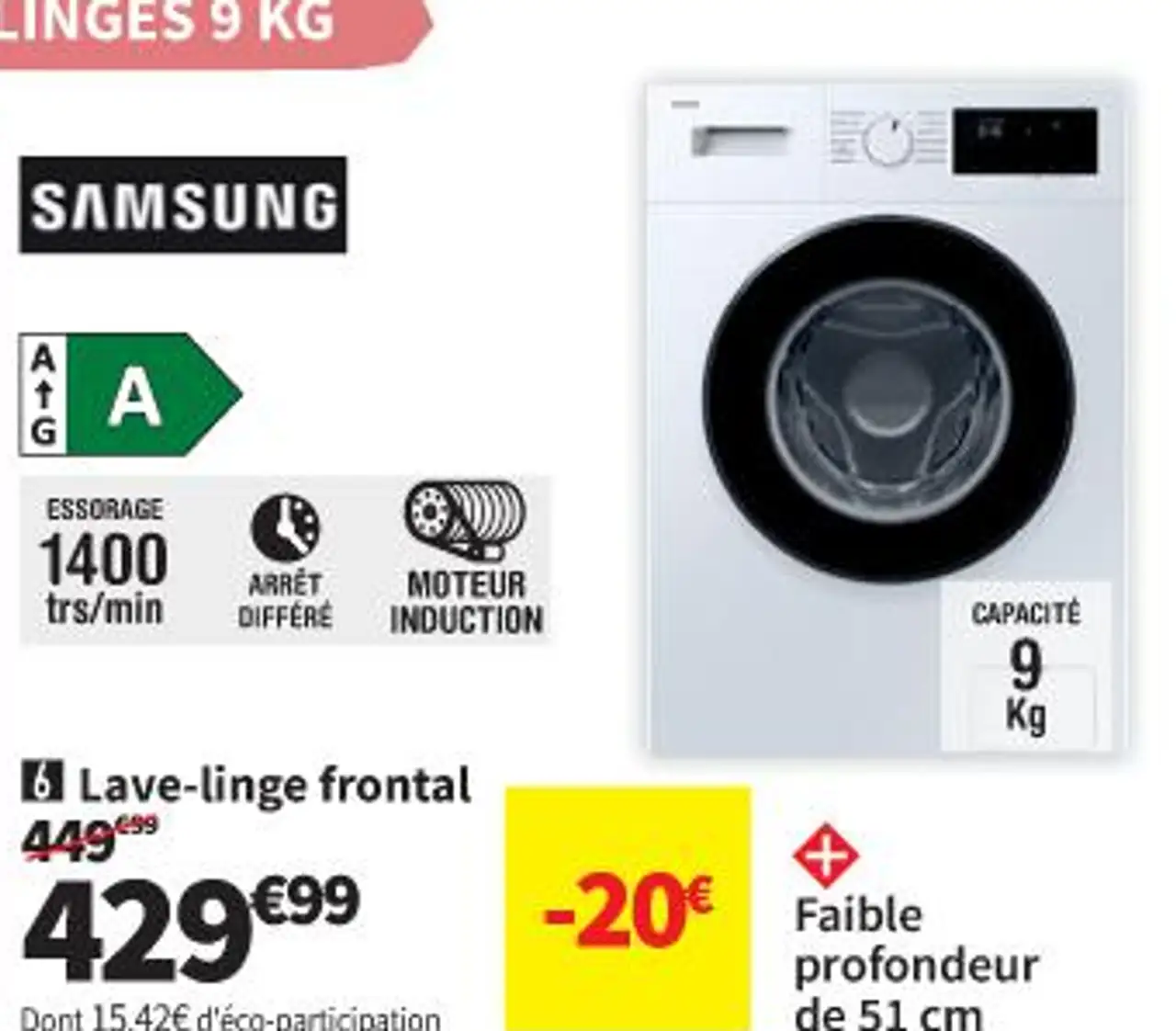 Lave-linge frontal Samsung WW90FG3M05AW