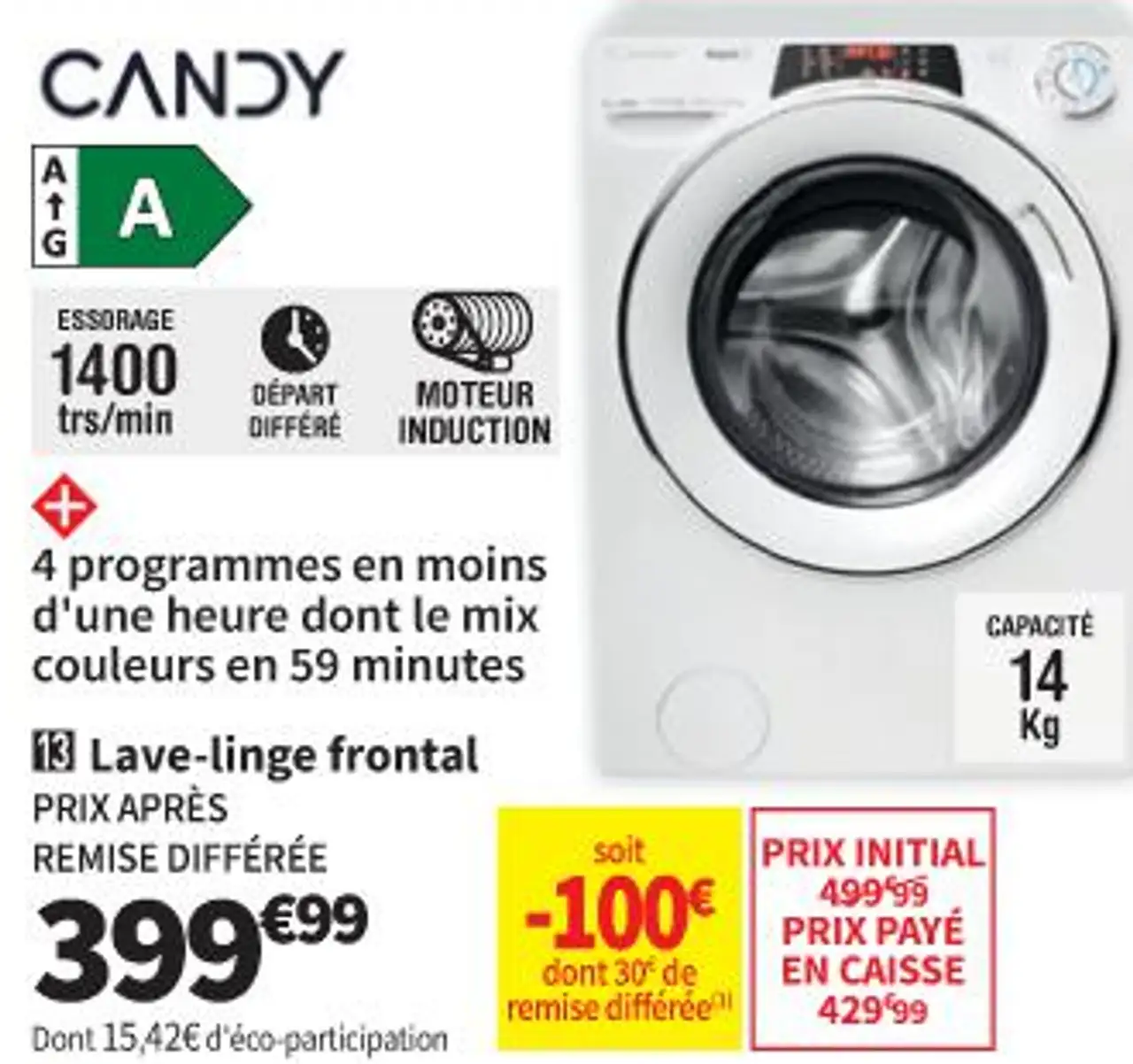 Candy Lave-linge frontal RO14146DWMCT/1-S 14 Kg