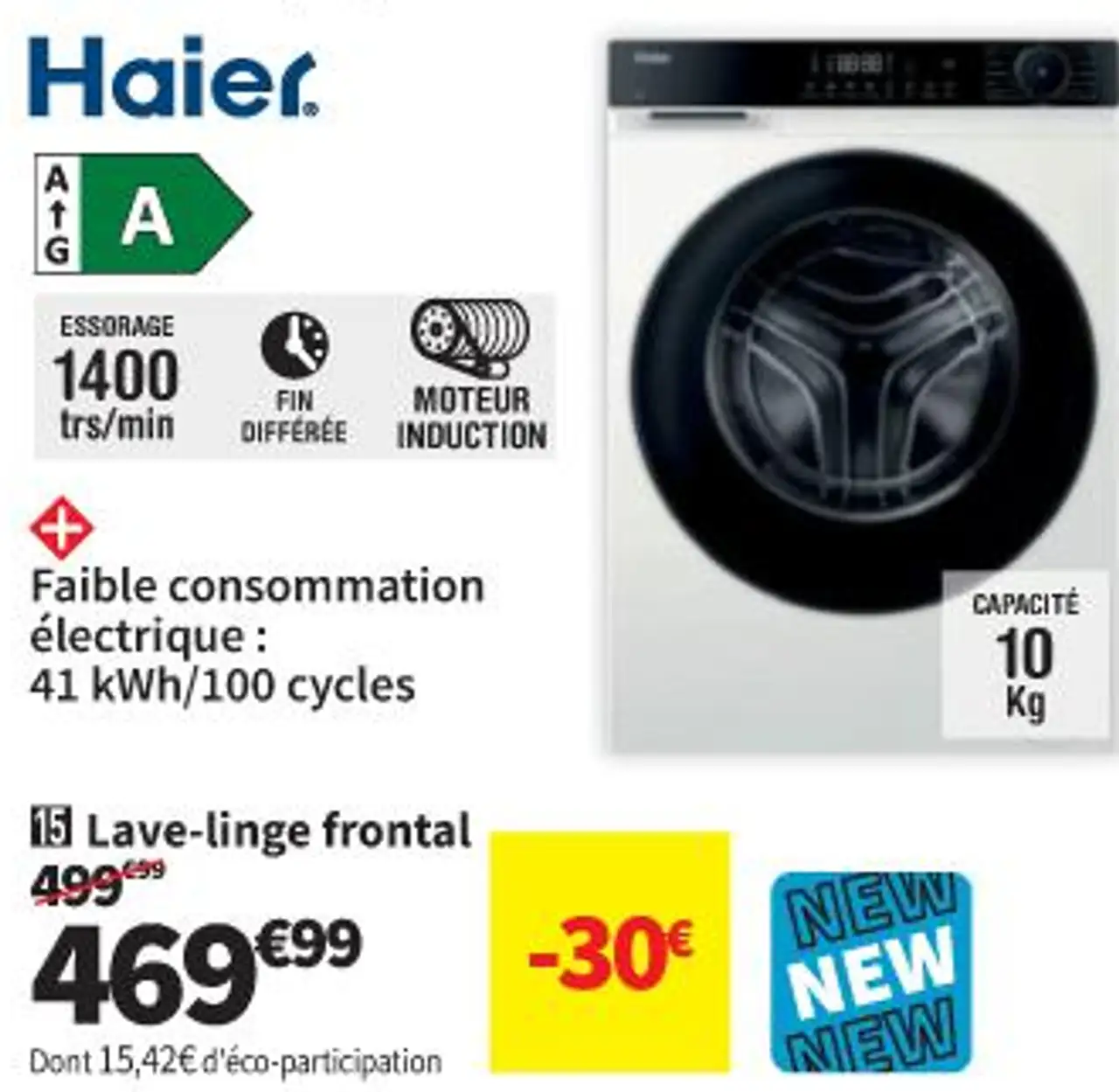Haier Lave-linge frontal HW100-BP14357UFR 10 Kg