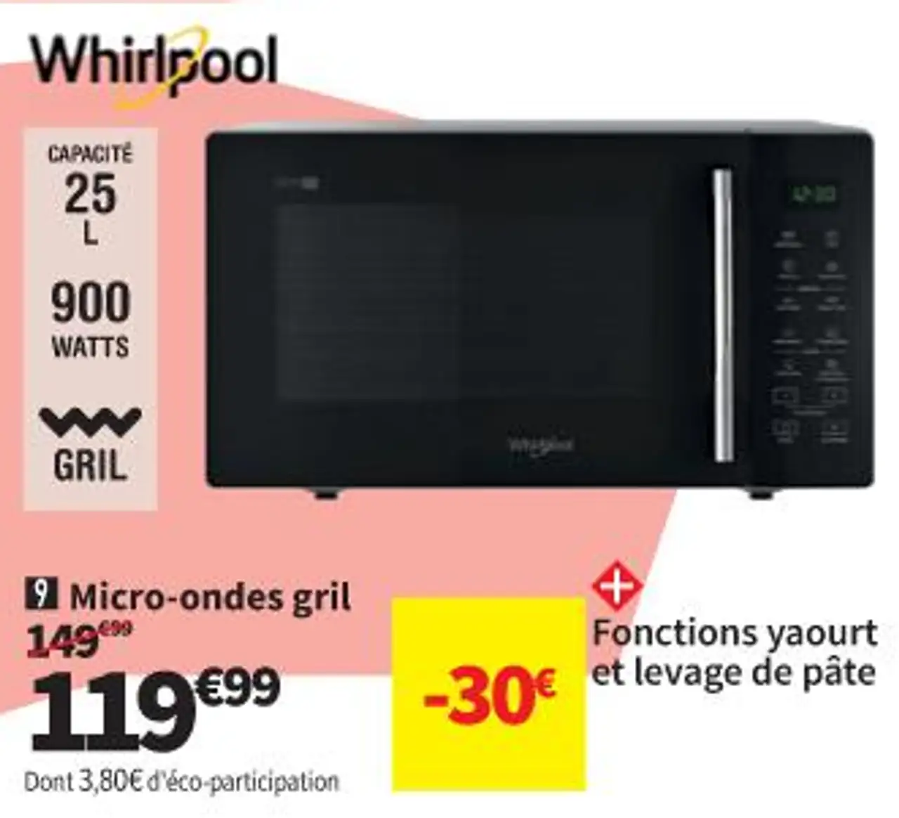 Micro-ondes gril Whirlpool MWP254SB