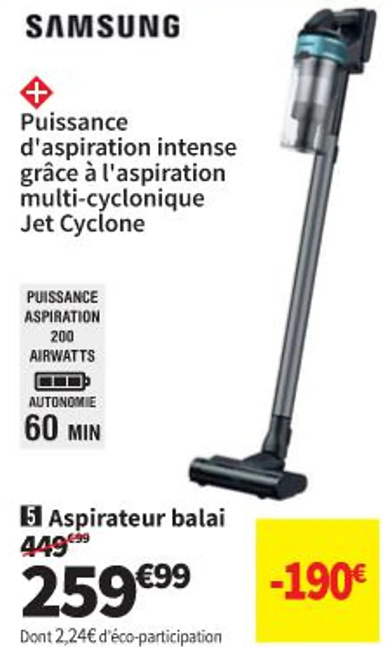 Samsung Jet 75E Turbo Aspirateur balai
