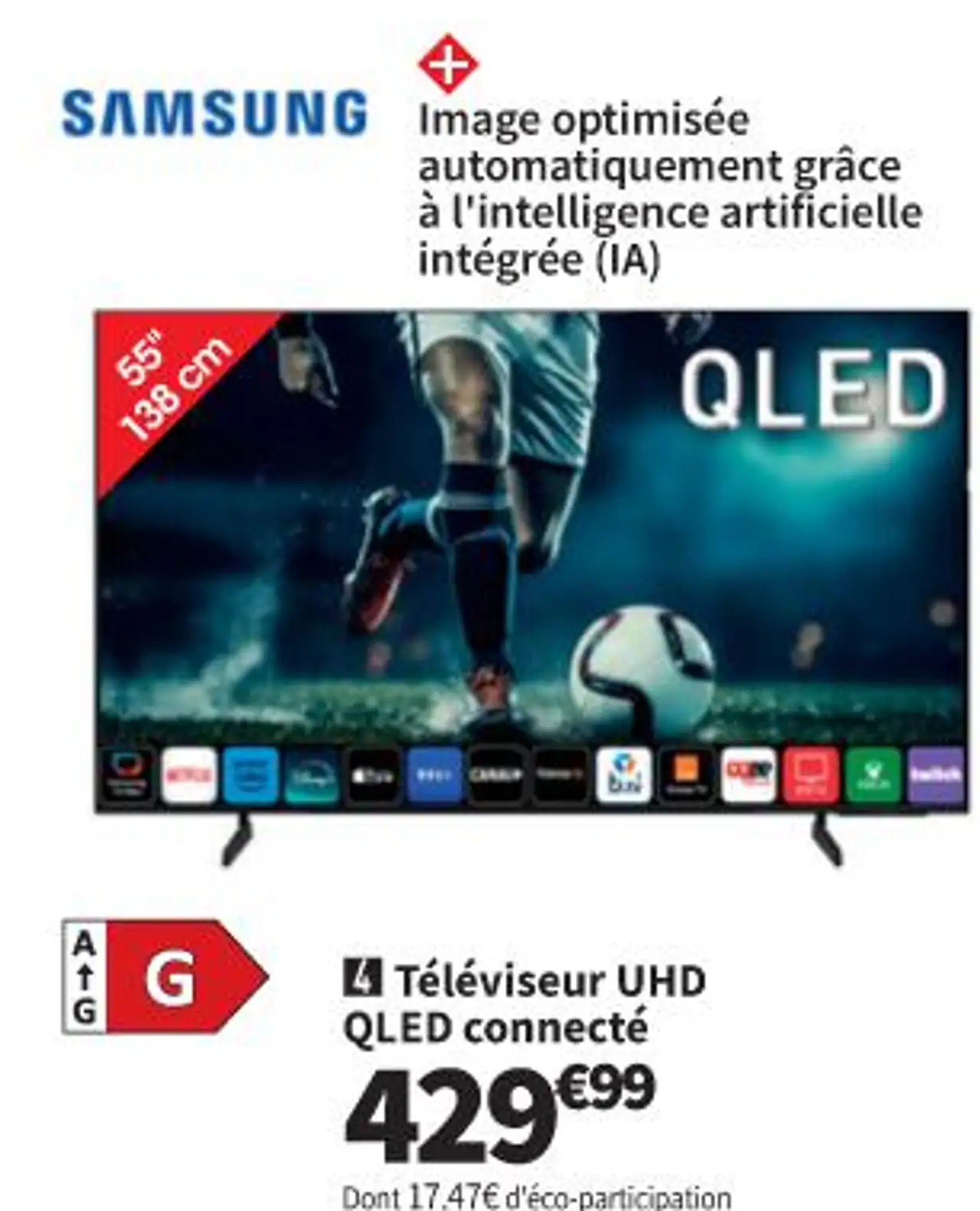 Téléviseur UHD QLED connecté Samsung TQ55Q7F3AUXXC