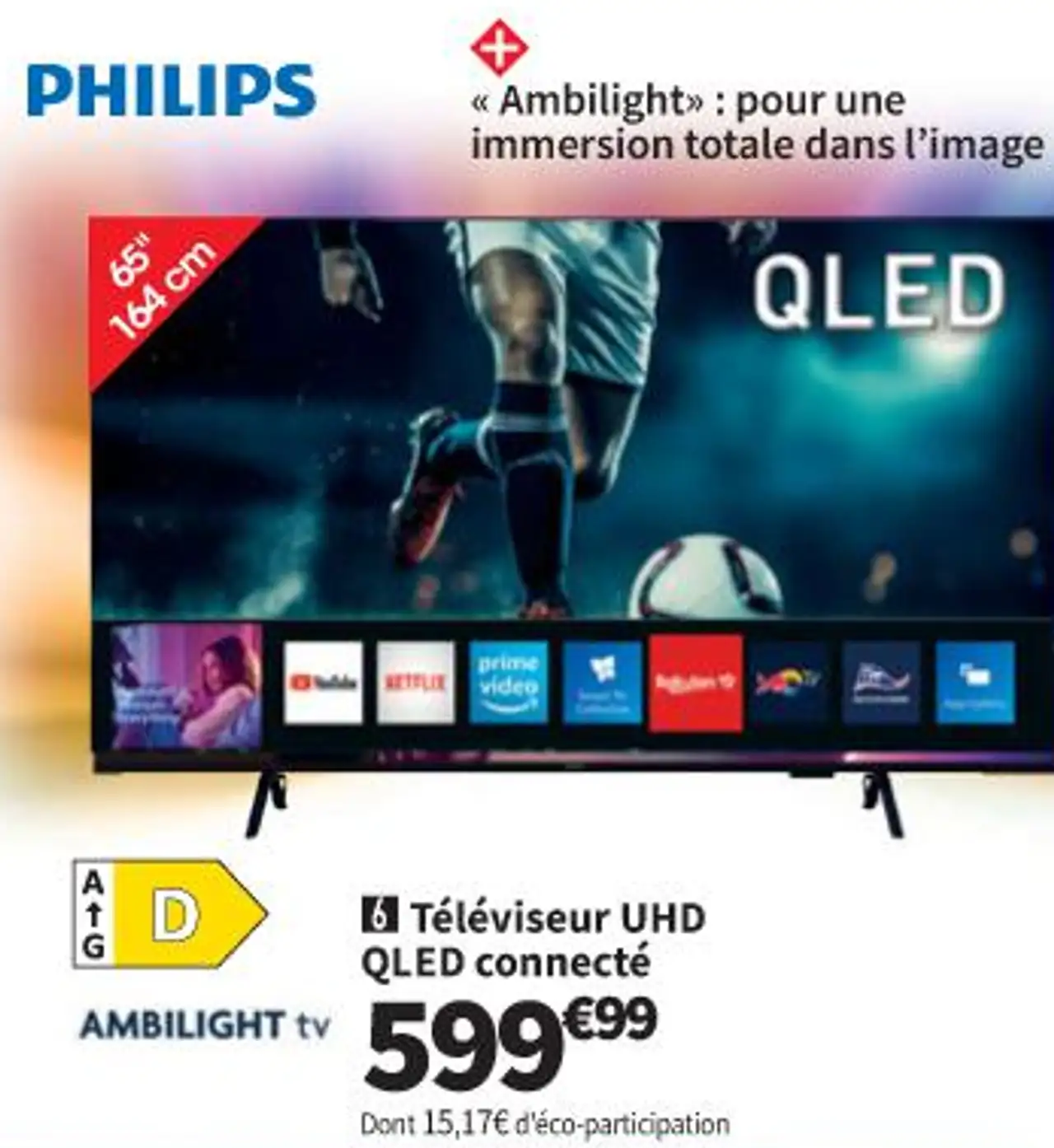 Téléviseur UHD QLED connecté Philips 65PUS8400/12