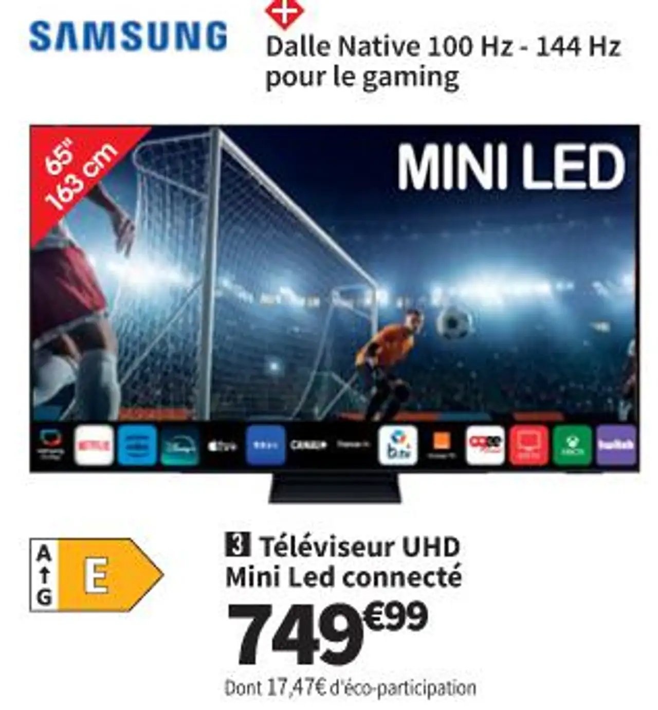 Téléviseur UHD Mini Led connecté Samsung TQ65QN70FAUXXC