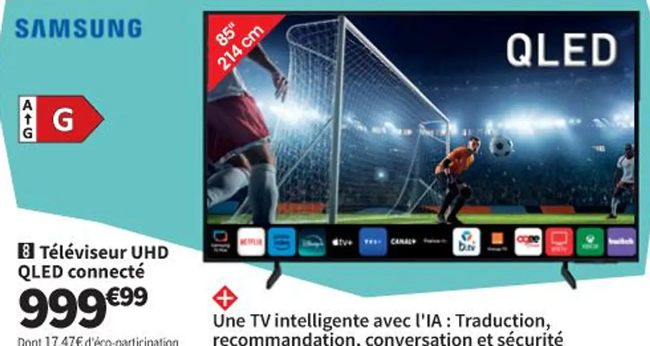 Téléviseur UHD QLED connecté Samsung TQ85Q7FAAXXC