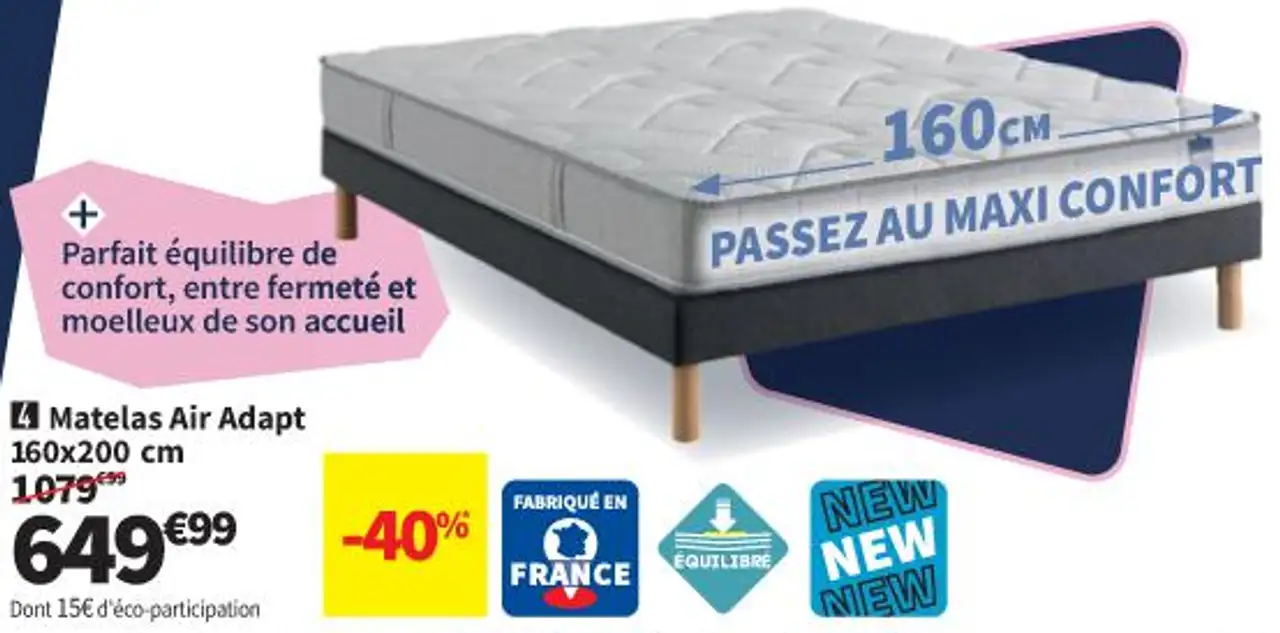 Bultex Matelas Air Adapt 160x200 cm