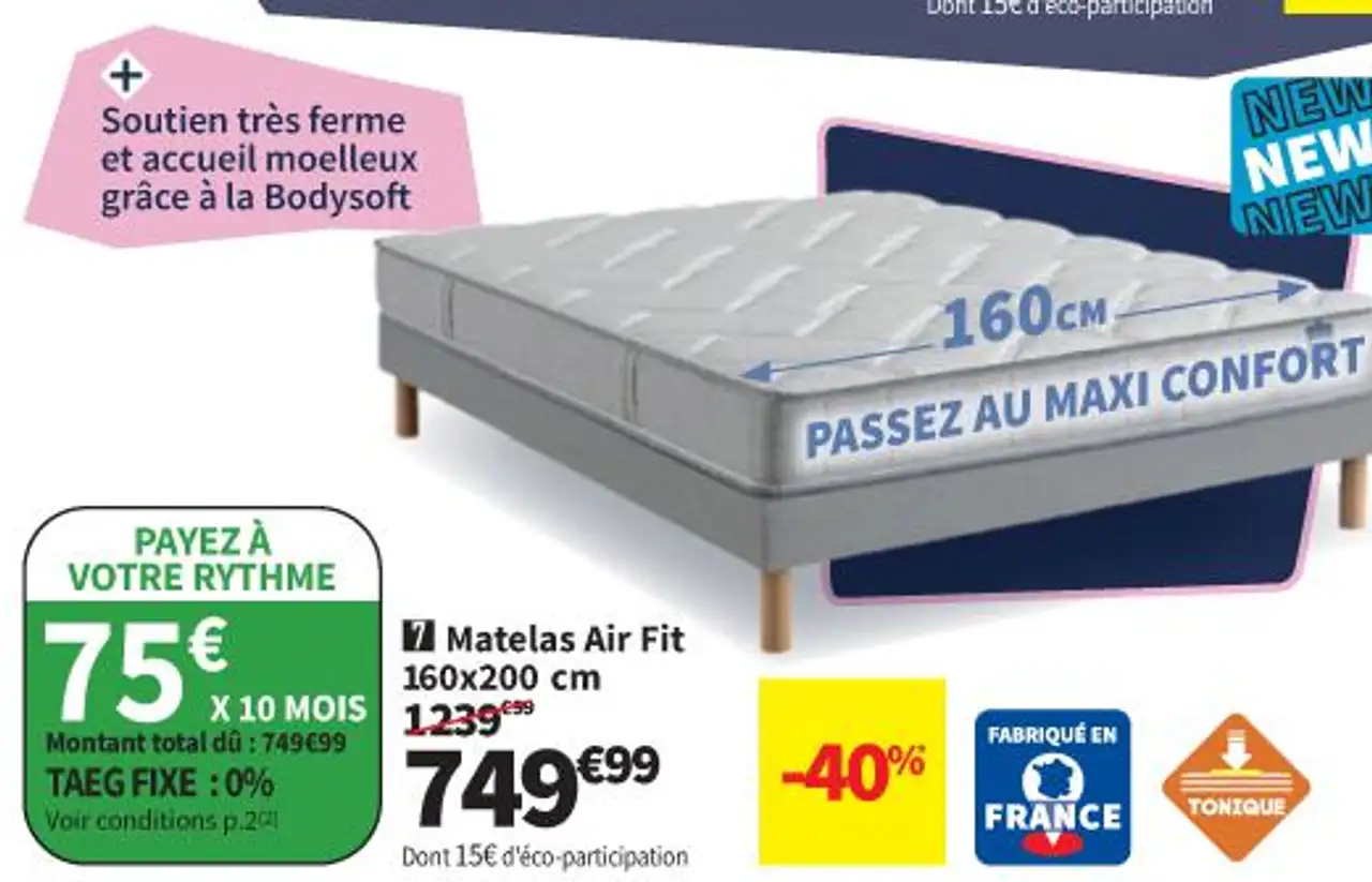 Bultex Matelas Air Fit 160x200 cm