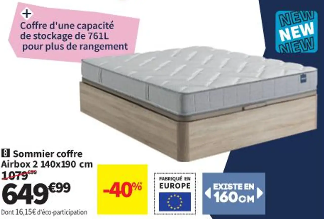 Bultex Sommier coffre Airbox 2 140x190 cm