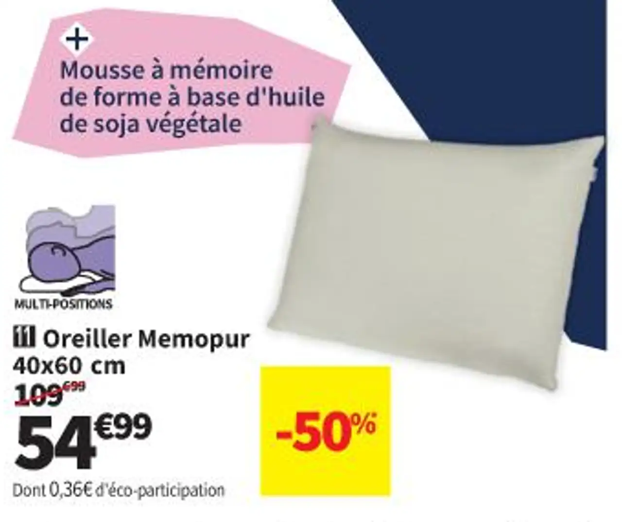 Bultex Oreiller Memopur 40x60 cm