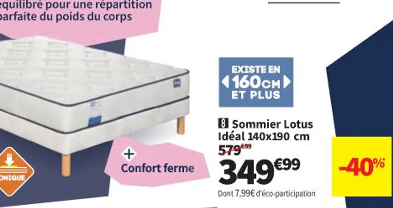 Simmons Sommier Lotus Idéal 140x190 cm
