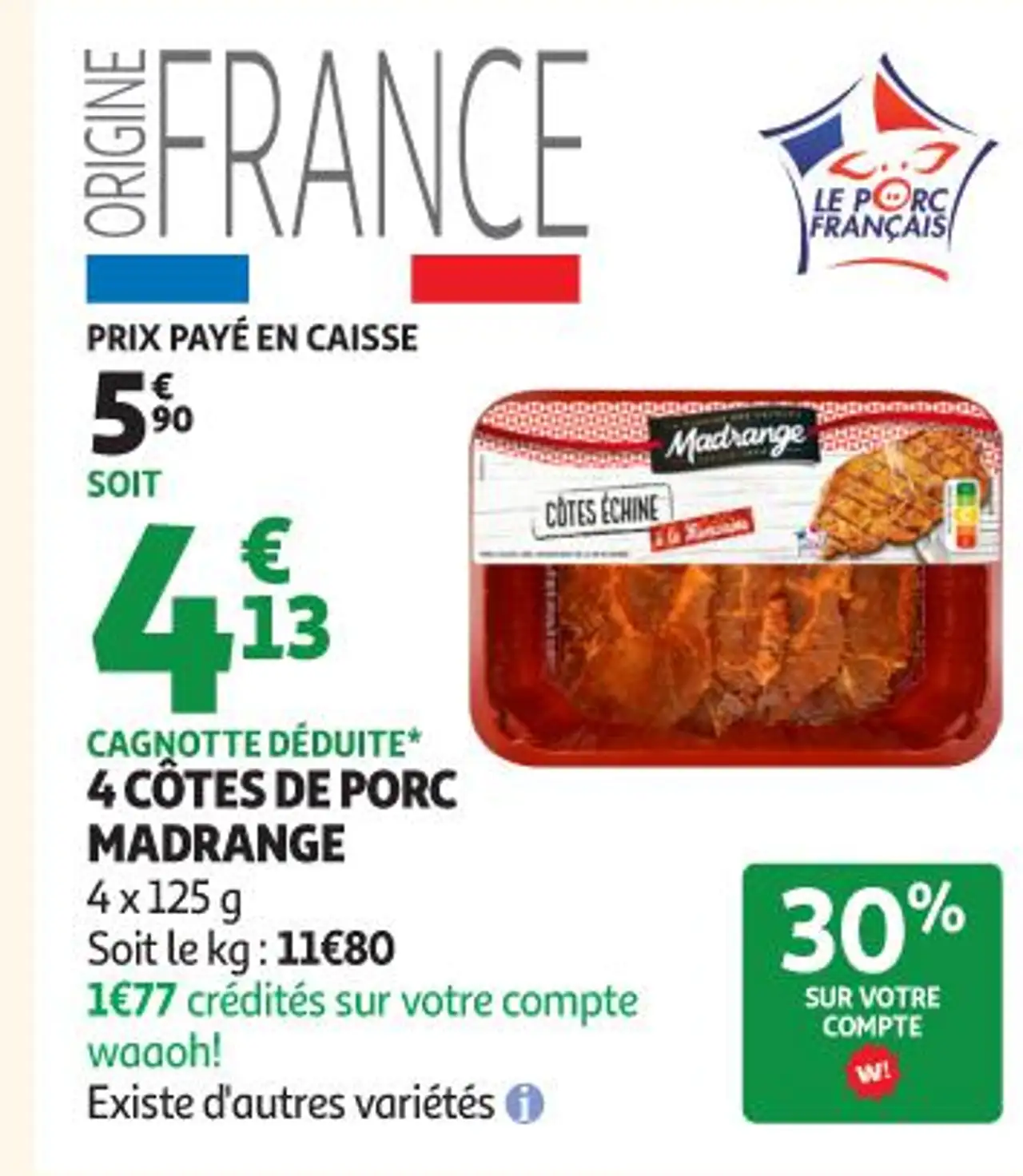 4 CÔTES DE PORC MADRANGE