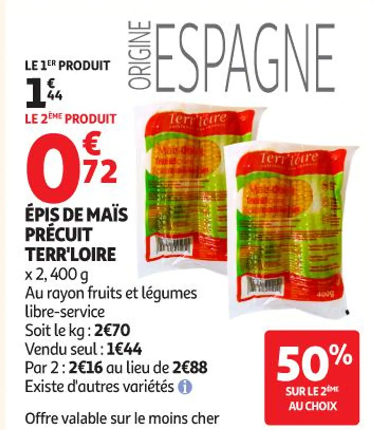 Terr'Loire Épis de maïs précuit